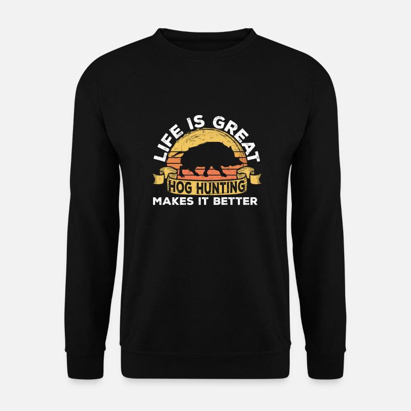 Wildschweinjagd Jäger Wildschwein - Unisex Pullover - Schwarz