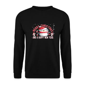 Joyeux Noël et bonne année Penguins - Sweat-shirt Unisexe - noir - Devant - Alina (178cm) & Michal (187cm)