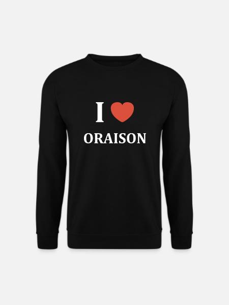 i love Oraison - Sweat-shirt Unisexe - noir