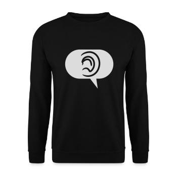 Percevoir les sons Symbole bulle de parole - Sweat-shirt Unisexe - noir - Devant - Alina (178cm) & Michal (187cm)
