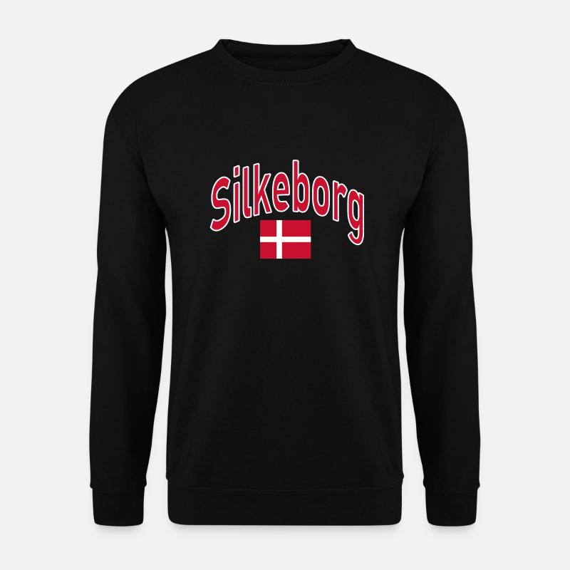 Silkeborg dänemark flagge - Unisex Pullover - Schwarz