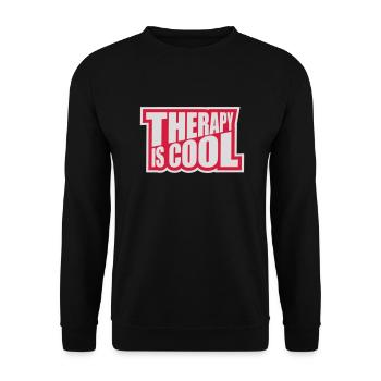 therapy is cool Quote - Unisex Sweatshirt - black - Front - Alina (178cm) & Michal (187cm)