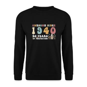 Awesome since 1940 83 Year of Perfection - 83rd - Unisex Sweatshirt - black - Front - Alina (178cm) & Michal (187cm)