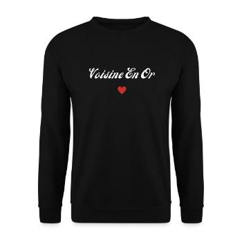 voisine en or - Sweat-shirt Unisexe - noir - Devant - Alina (178cm) & Michal (187cm)