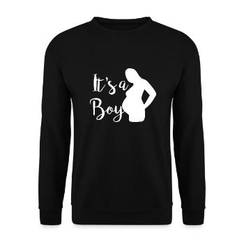 Grossesse Baby shower Babyshower Boy Girl - Sweat-shirt Unisexe - noir - Devant - Alina (178cm) & Michal (187cm)
