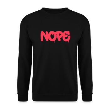 NOPE - sei kein ja-Sager! - Unisex Pullover - Schwarz - Vorne - Alina (178cm) & Michal (187cm)