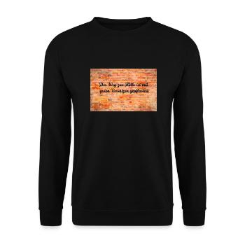 gute Vorsätze zur Hölle - Unisex Pullover - Schwarz - Vorne - Alina (178cm) & Michal (187cm)