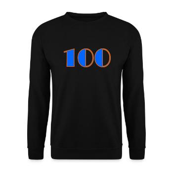 100. 100 ANS. 100e ANNIVERSAIRE. ANNIVERSAIRE 100 - Sweat-shirt Unisexe - noir - Devant - Alina (178cm) & Michal (187cm)