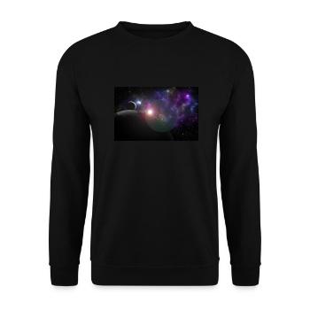 Moon and earth with sun - Unisex Sweatshirt - black - Front - Alina (178cm) & Michal (187cm)