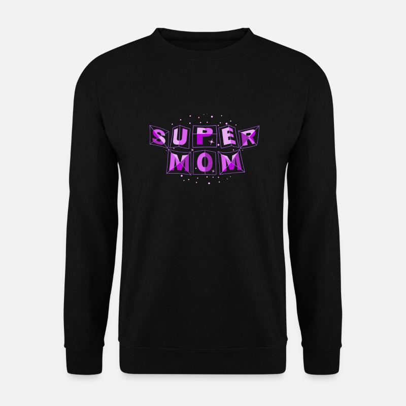 SUPER-MOM dynamic purple - Unisex Pullover - Schwarz
