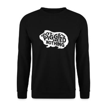 Got Piggies, Need Nothing Cavy Lover Guniea Pig Ro - Unisex Sweatshirt - black - Front - Alina (178cm) & Michal (187cm)
