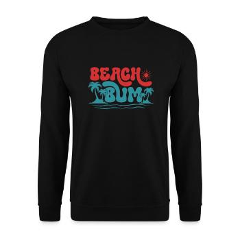 Beach Bum, Sommer Sonne Urlaub Strand Palmen Meer - Unisex Pullover - Schwarz - Vorne - Alina (178cm) & Michal (187cm)