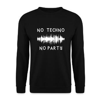 Kein Techno, keine Party - Unisex Pullover - Schwarz - Vorne - Alina (178cm) & Michal (187cm)