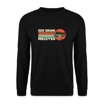 Der Sauna Meister Spa Massage Banja Saunaclub - Unisex Pullover - Schwarz - Vorne - Alina (178cm) & Michal (187cm)