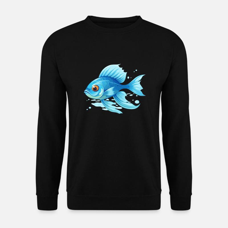 blauer Fisch - Unisex Pullover - Schwarz