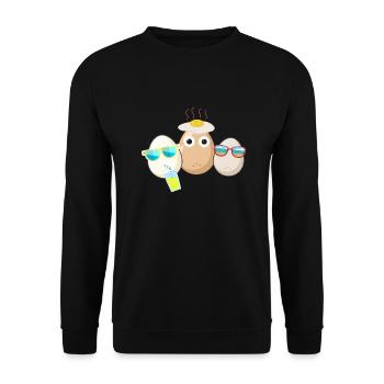 Eggs,Egg,Egg Family, Family,Fried Egg, Summer - Unisex Sweatshirt - black - Front - Alina (178cm) & Michal (187cm)