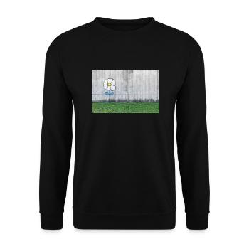 Graffiti of a daisy - Unisex Sweatshirt - black - Front - Alina (178cm) & Michal (187cm)