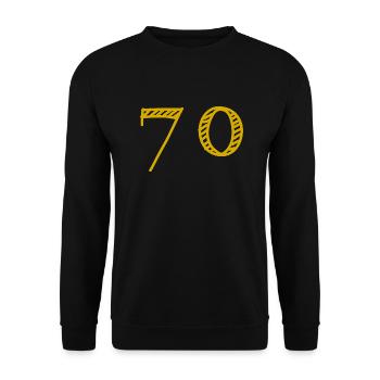 70. 70 YEARS. 70TH ANNIVERSARY. 70TH ANNIVERSARY. - Unisex Sweatshirt - black - Front - Alina (178cm) & Michal (187cm)