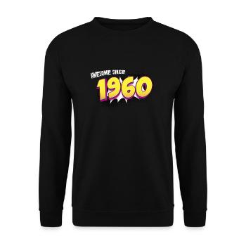 Rétro 63e anniversaire dans le style Pop Art Comic Book - Sweat-shirt Unisexe - noir - Devant - Alina (178cm) & Michal (187cm)