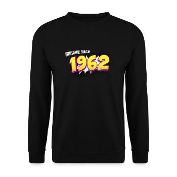 Retro 61st birthday in Pop Art Comic Book Style - Unisex Sweatshirt - black - Front - Alina (178cm) & Michal (187cm)