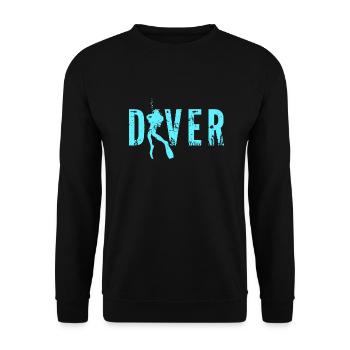 Plongeur Vintage Retro | Plongée sous-marine - Sweat-shirt Unisexe - noir - Devant - Alina (178cm) & Michal (187cm)