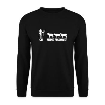 Kuh Bauernhof Kuhbauer Landwirt Rind Kühe - Unisex Pullover - Schwarz - Vorne - Alina (178cm) & Michal (187cm)