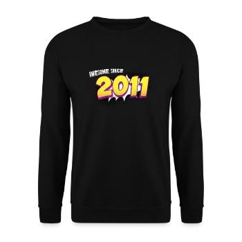 Retro 12. Geburtstag im Pop Art Comic Stil - Unisex Pullover - Schwarz - Vorne - Alina (178cm) & Michal (187cm)