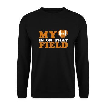 Mon cœur est sur ce terrain Football Maman - Sweat-shirt Unisexe - noir - Devant - Alina (178cm) & Michal (187cm)