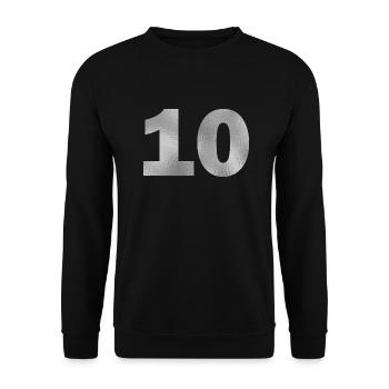 Anniversaire 10 ans - Sweat-shirt Unisexe - noir - Devant - Alina (178cm) & Michal (187cm)