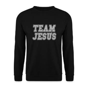 Team Jesus Christian Gift - Unisex Sweatshirt - black - Front - Alina (178cm) & Michal (187cm)