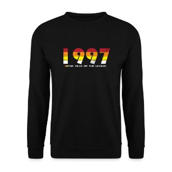 Millésime 1997 - L’année de la légende - Rétro 27 - Sweat-shirt Unisexe - noir - Devant - Alina (178cm) & Michal (187cm)