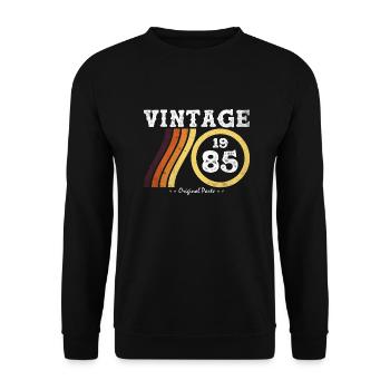 Jahrgang 1985 - Klassische limitierte Auflage Retro 39 - Unisex Pullover - Schwarz - Vorne - Alina (178cm) & Michal (187cm)