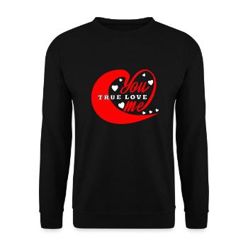 YOU&ME True Love - Unisex Pullover - Schwarz - Vorne - Alina (178cm) & Michal (187cm)