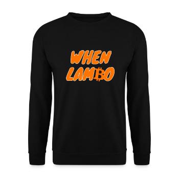 Crypto When Lambo BTC Bitcoin 2 - Unisex Sweatshirt - black - Front - Alina (178cm) & Michal (187cm)