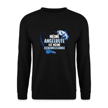 Angler Fishing Fishing Rod Fishing - Unisex Sweatshirt - black - Front - Alina (178cm) & Michal (187cm)