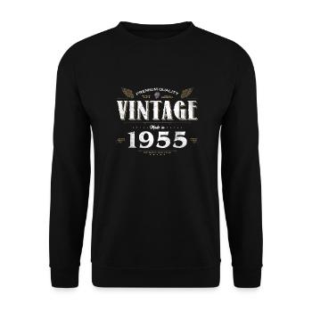 69 Jahre alter Jahrgang 1955 Limitierte Auflage 69. - Unisex Pullover - Schwarz - Vorne - Alina (178cm) & Michal (187cm)