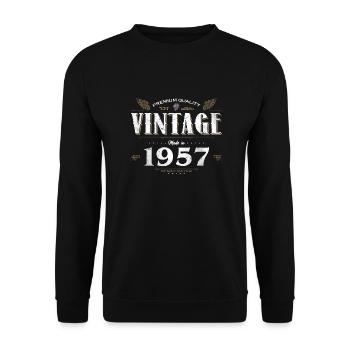 67 ans vintage 1957 édition limitée 67ème - Sweat-shirt Unisexe - noir - Devant - Alina (178cm) & Michal (187cm)