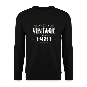43 Years Old Vintage 1981 Limited Edition 43rd - Unisex Sweatshirt - black - Front - Alina (178cm) & Michal (187cm)