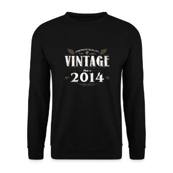 10 Years Old Vintage 2014 Limited Edition 10th - Unisex Sweatshirt - black - Front - Alina (178cm) & Michal (187cm)