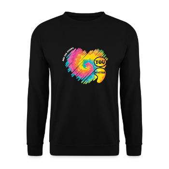 Psychische Gesundheit - Semikolon Psychische Gesundheit - Unisex Pullover - Schwarz - Vorne - Alina (178cm) & Michal (187cm)