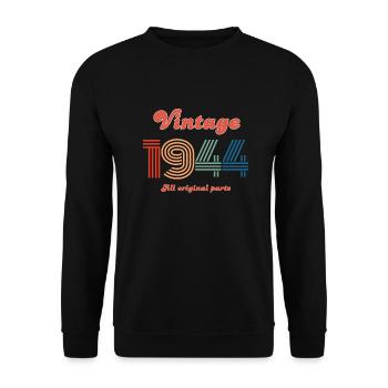 Jahrgang 1944, alle Originalteile - Unisex Pullover - Schwarz - Vorne - Alina (178cm) & Michal (187cm)