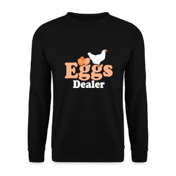 Eggs Dealer Chicken Farming Hen Rooster Farmer - Unisex Pullover - Schwarz - Vorne - Alina (178cm) & Michal (187cm)