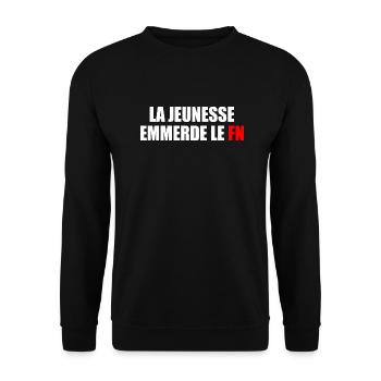 Fuck the National Front - Unisex Sweatshirt - black - Front - Alina (178cm) & Michal (187cm)