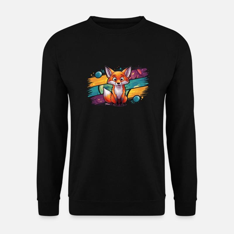 Fuchs - Illustration - Unisex Pullover - Schwarz