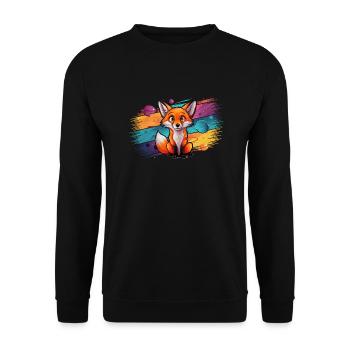 Fuchs - Illustration - Unisex Pullover - Schwarz - Vorne - Alina (178cm) & Michal (187cm)