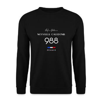 Nouvelle Calédonie 988 La Vie est Meilleure - Sweat-shirt Unisexe - noir - Devant - Alina (178cm) & Michal (187cm)