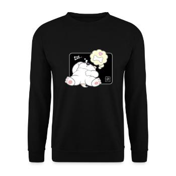Hund koreanisch - japanischer Stil 11 - Unisex Pullover - Schwarz - Vorne - Alina (178cm) & Michal (187cm)