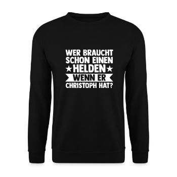 Prénom Chris Christoph - Sweat-shirt Unisexe - noir - Devant - Alina (178cm) & Michal (187cm)