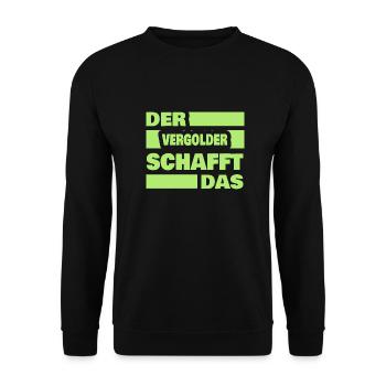 Arbeit Vergolder - Unisex Pullover - Schwarz - Vorne - Alina (178cm) & Michal (187cm)