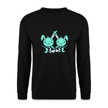 Bunnies Rabbit Easter Band Cute Two Friends Team - Unisex Sweatshirt - black - Front - Alina (178cm) & Michal (187cm)